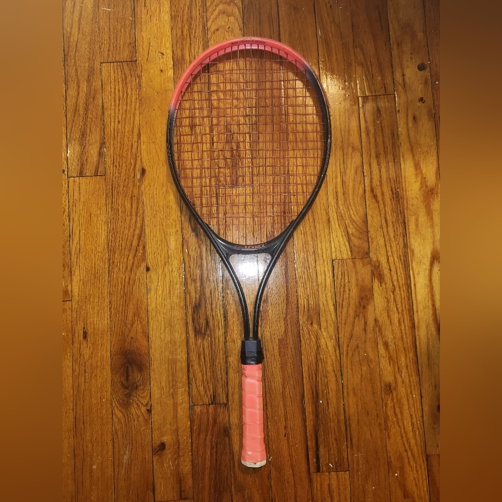 Two Vintage 1981 Prince /R 4 Tennis Racquet Silver Black And Red - Picture 4 of 7